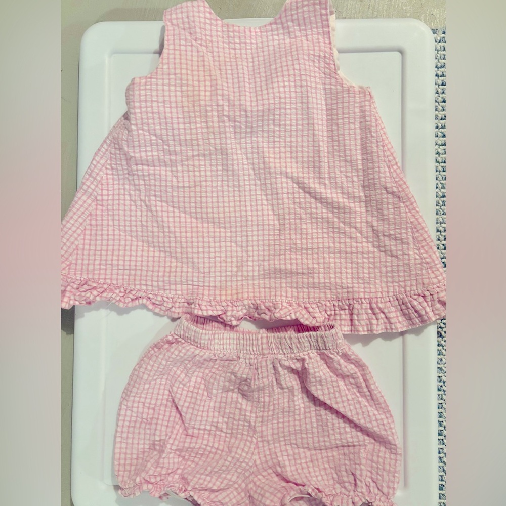Pink Gingham Kids Matching Set